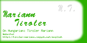 mariann tiroler business card